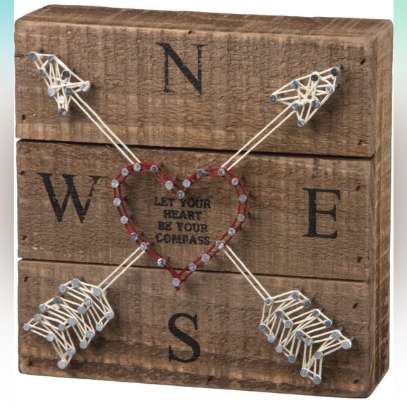 Let Your Heart Be Your Compass String Art Box Sign Home Decor - Picture 2 of 7